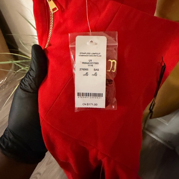 Chic Strapless Red Jumpsuit - Picture 11 of 12